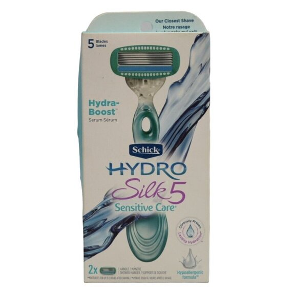 Schick Hydro Silk 5 Sensitive Care Razor Cartridges Bundle Hydra-Boost Serum 5 B - Picture 2 of 6